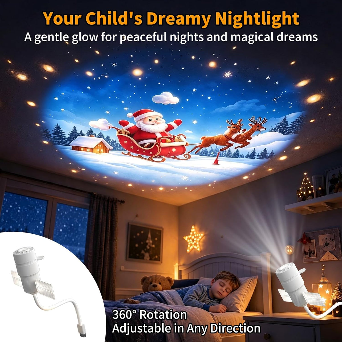 Halloween Christmas Projector Night Light, 2-in-1 Multicolour Night Light