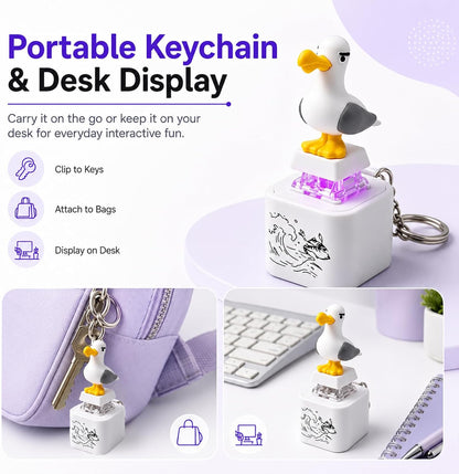 Seagull Mine Button Keychain Fidget Toy, Mechanical Clicker Rechargeable Keyboard Fidget 4 Pack
