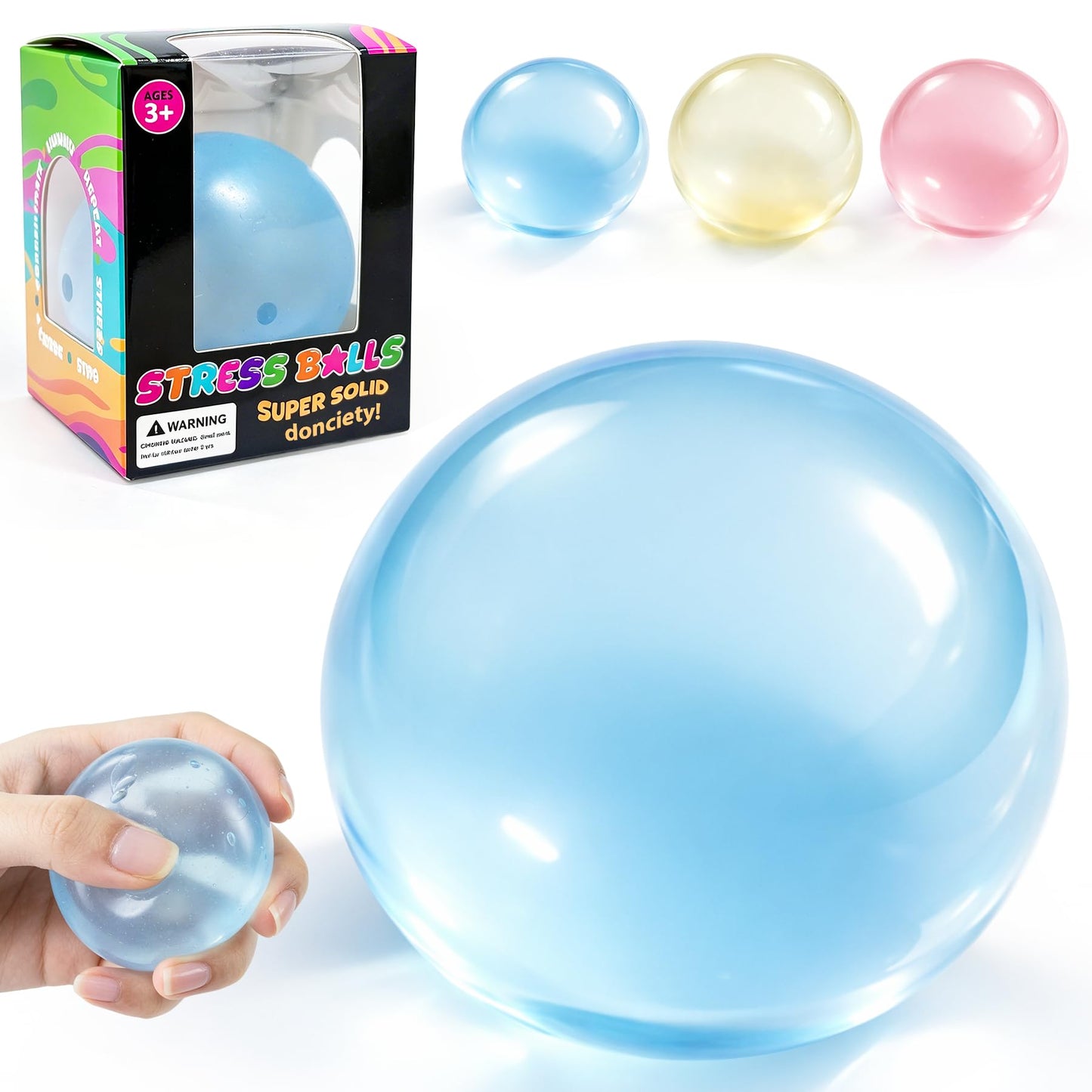 Coconut Oil Squishy, Coconut Oil Stress Ball, Slow Rising Squeeze Luck Squishies, Sensory Fidget Oil Ball Toy for Kids and Adults Party Favors Birthday Gift (Blue)