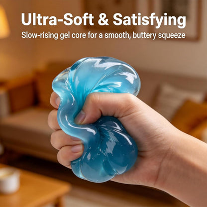 4Pcs Handmade Coconut Oil Squishy Ball Stress Relief Toy, Ultra Soft Non‑Sticky Odorless Squeeze Ball, Reusable Slow Rising Squishy, Sensory Fidget Toy for Teenages Adults Office School