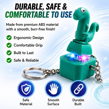5PCS Lizard Fidget Keychain Clicker Toys, Rechargeable Lizard Button Keychain with Real Keyboard