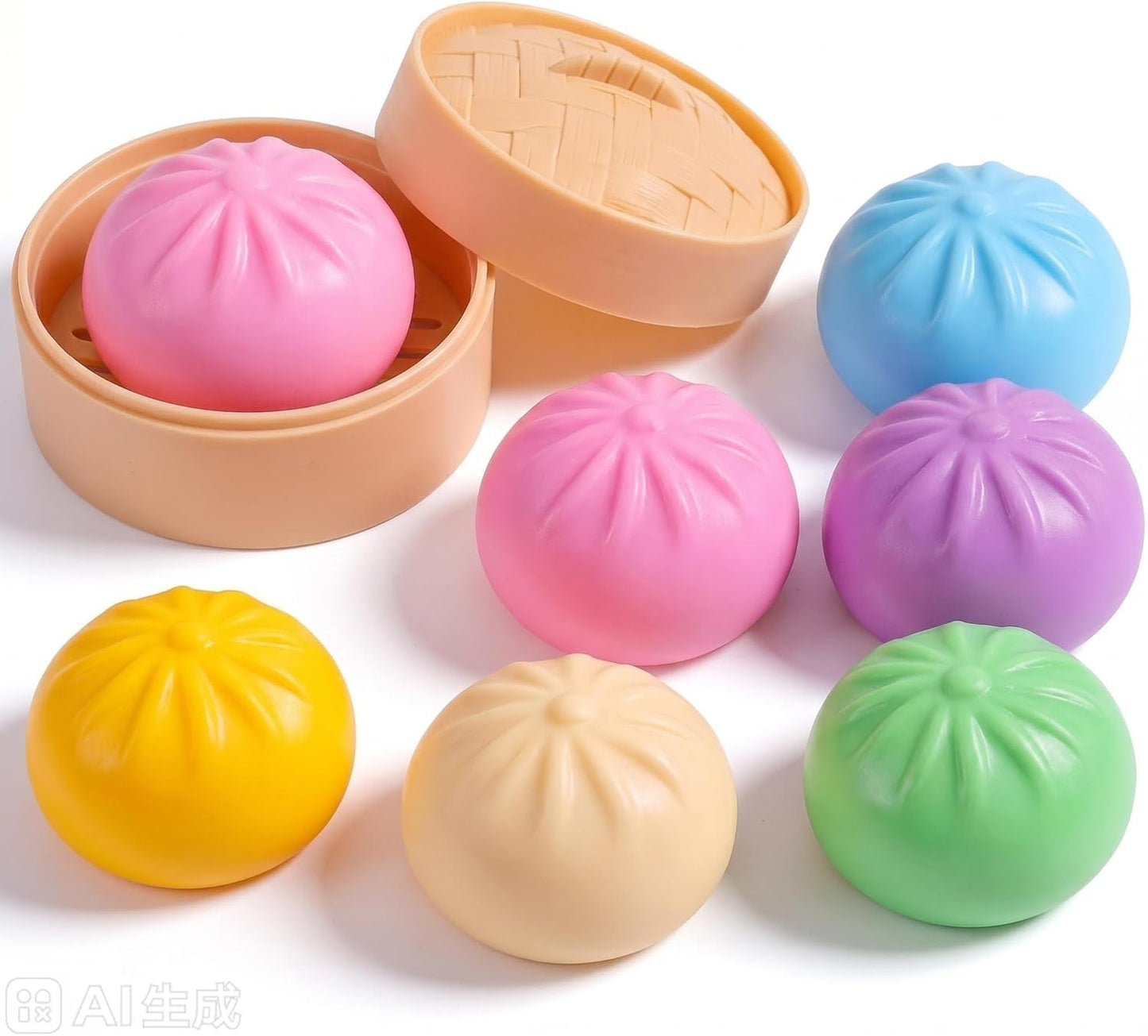 6 Pack Surprise Box, 6 Color Squeeze Fidget Toys, Soft TPR Stress Relief Squishies, Prizes Birthday Party Favors for Adults
