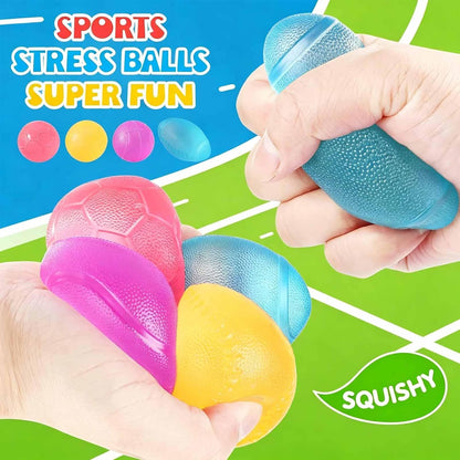 Stress Balls Fidget Toys for Adults - 4Pack Malt Sugar Squishies Fidget Toys, Slow Rise Gel Ball, Stretchy Squeeze Stress Relief Balls for Anxiety/Therapy/Classroom, Slow-Rise Sensory Toys Party Gifts