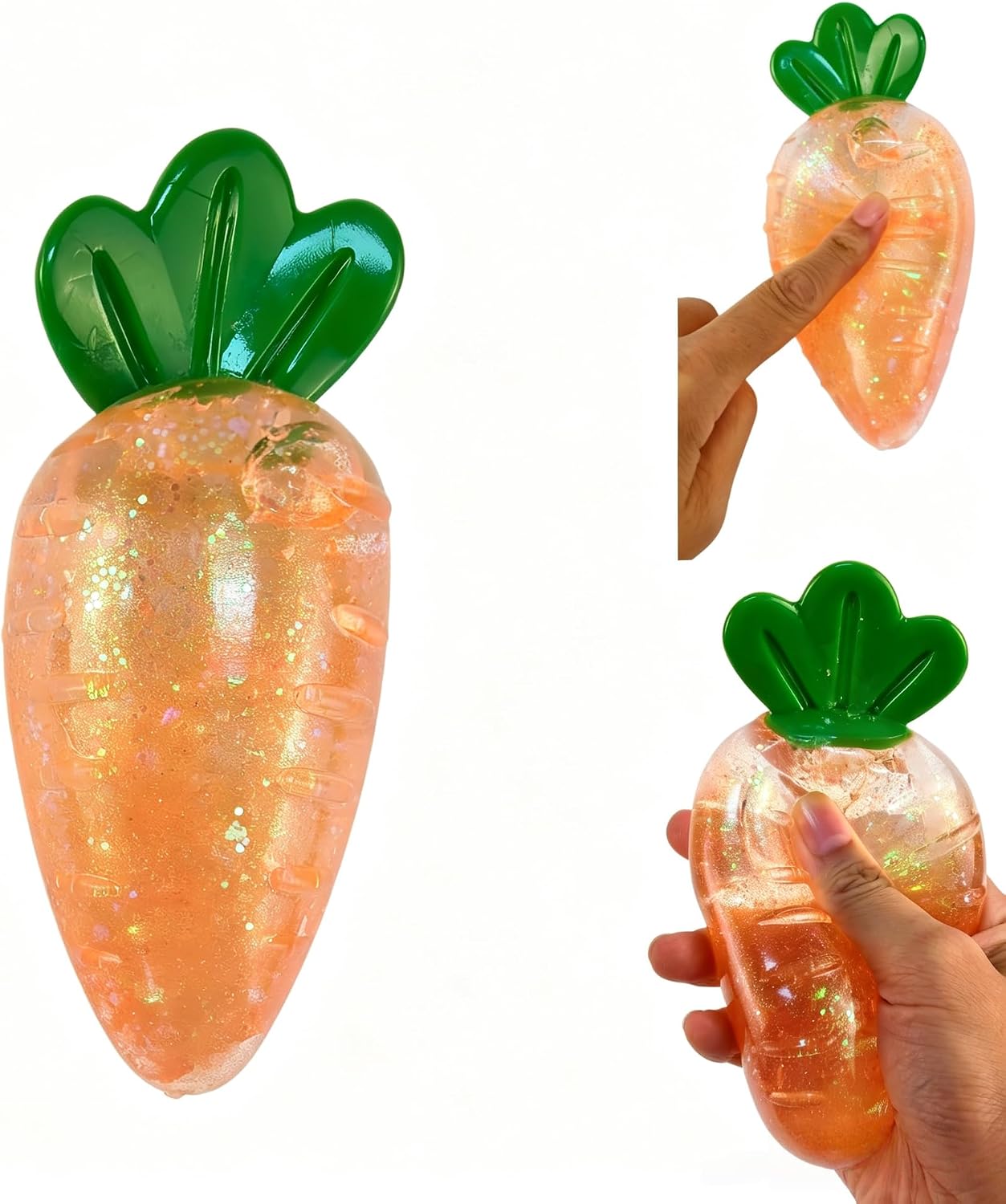 Carrot Sensory Fidget Toys, Stress Balls for Adults Slow Rise Squishy Sugar Ball, Party Favors Stress Relief Toy for Office, School, Travel, Easter Basket Stuffers
