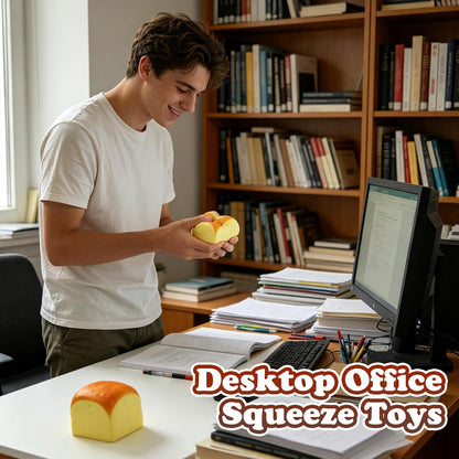 2 Pack Slow Rising Bread Squeeze Toy, Bread Fidget Toys Stress Ball for Teenager Adults, Office Desk Toy Holiday Party Birthday Gifts