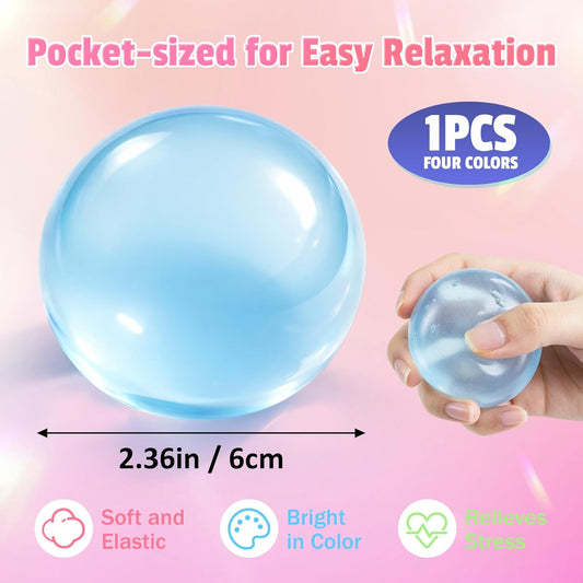 Coconut Oil Squishy, Coconut Oil Stress Ball, Slow Rising Squeeze Luck Squishies, Sensory Fidget Oil Ball Toy for Kids and Adults Party Favors Birthday Gift (Blue)