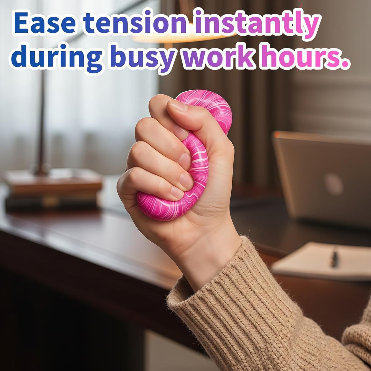 2 Pcs Stress Balls Fidget Toys, Heart Squeeze Toys Slow Rising, Stress Balls for Adults, Christmas, Party Favors, Stocking Stuffers