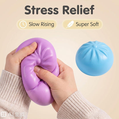 6 Pack Surprise Box, 6 Color Squeeze Fidget Toys, Soft TPR Stress Relief Squishies, Prizes Birthday Party Favors for Adults
