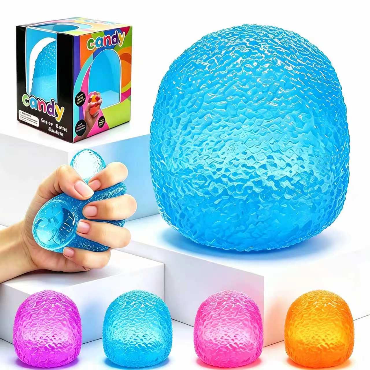 Stress Balls-Gumdrop Squishies Toys, Super Solid Squeeze Ball (Orange) | Sensory for Stress Relief Toys, Birthday, Halloween Party Favors