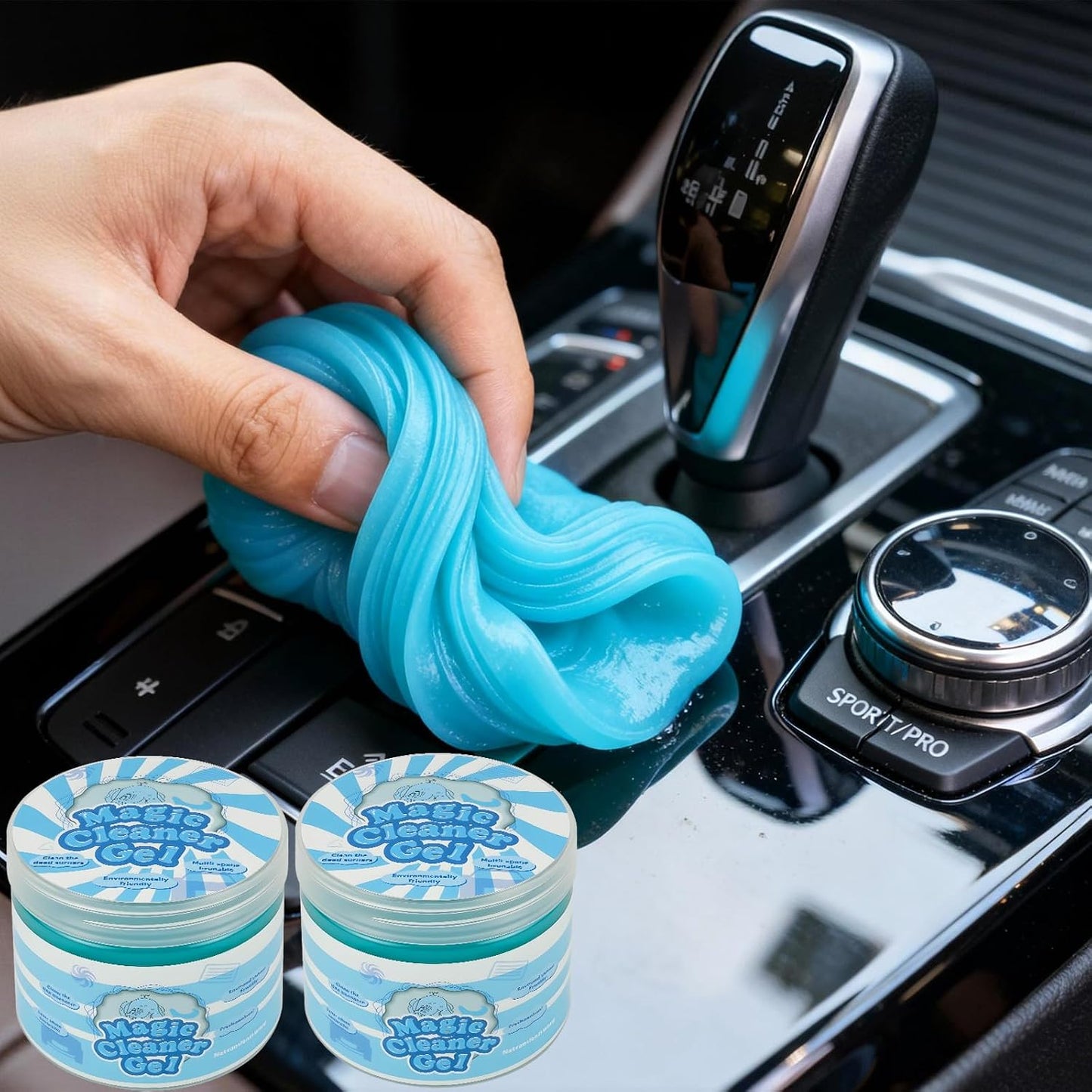 Gytera 2PCS Car Cleaning Gel Car Clean Putty Car Accessories, Universal Car Interior Cleaner, Cleaning Kit Supplies, Auto Detailing Tools Car Accessories, Dust Remover Gifts for Men Women