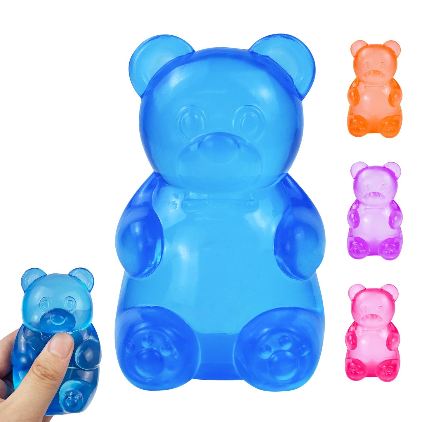 Gummy Bear Squishy, Stress Bear Taba Squishy, Taba Squishy Toys for Kids, Stress Balls Valentines Day Gifts Birthday Gifts Party Favors-Rosy