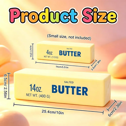 10in Giant Butter Squishy, Jumbo Big Butters 14oz Squeeze Stress Balls, Large Butter Stick Stress Relief Slow Rising Fun for Anxiety Relief Party Favors