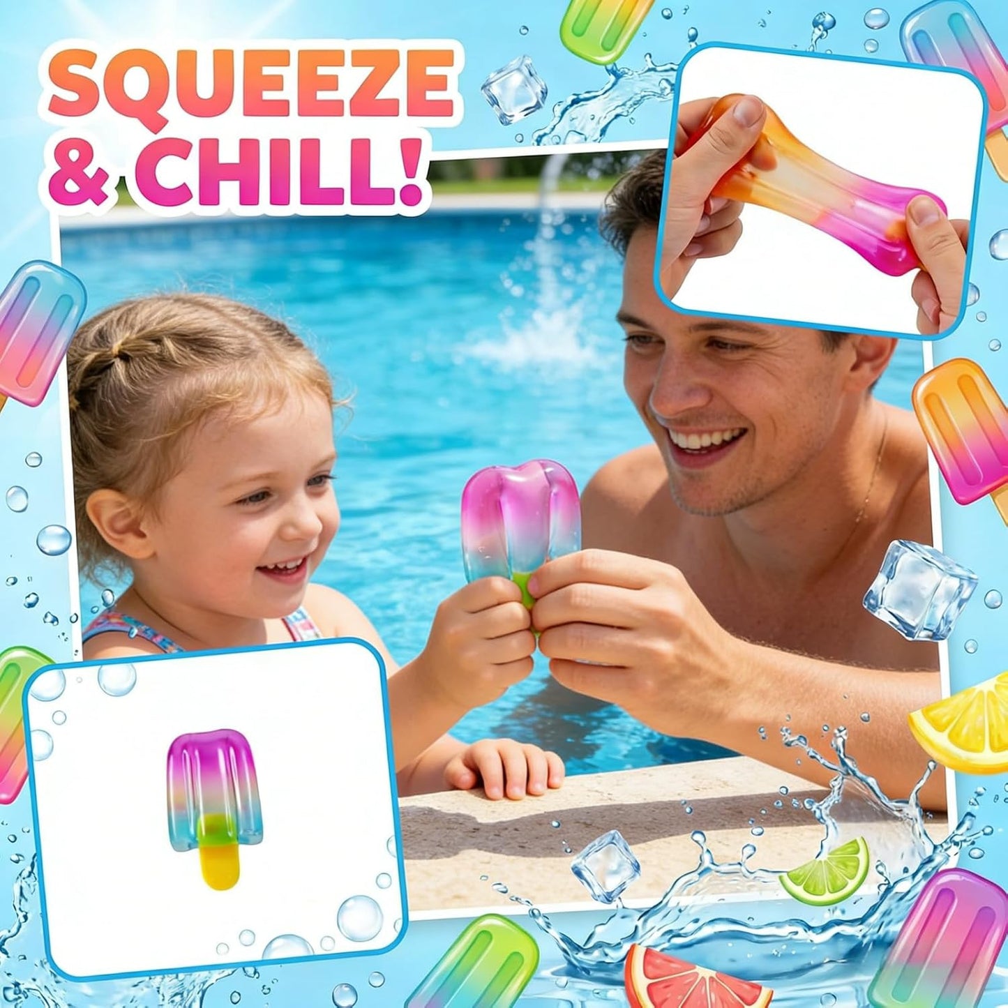 Ice Cream Squishy Toy, Summer Sensory Stress Relief Squeeze Squishy, Easter Basket Stuffers Party Favors for Anxiety Relief Everyone, Birthday Gift