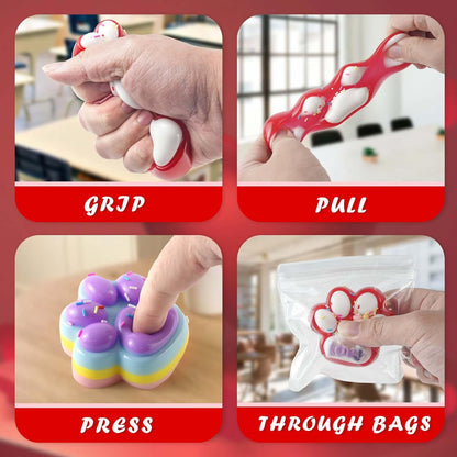 Gytera 2pcs Valentines Love Cat Paw Squishies Squeeze Toys, Fidget Sensory Toys for Kids with Autism Party Favors for Kids Valentines Day Gifts for Him Her