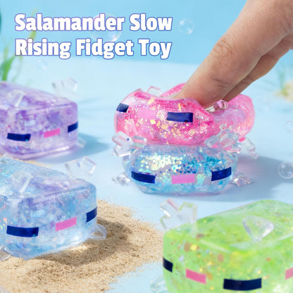 2Pcs Squishy Axolotl,Squeeze Stress Cute Fish Toy,Funny Cute Squishy Blobofish Toy,Sparkle Stress & Anxieties Relief,Portable Relaxation Tool for Kids and Adults, Birthday, Christmas, Office