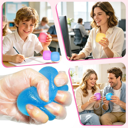 Squishy Fidget Toys, Stress Relief Squeeze Sensory Balls, Stress Relief Toys for Kids and Adults, Sugar Balls for Classroom Prize Favors, Anxiety Relief Party Favors Gifts for Girls & Boys (Pink)