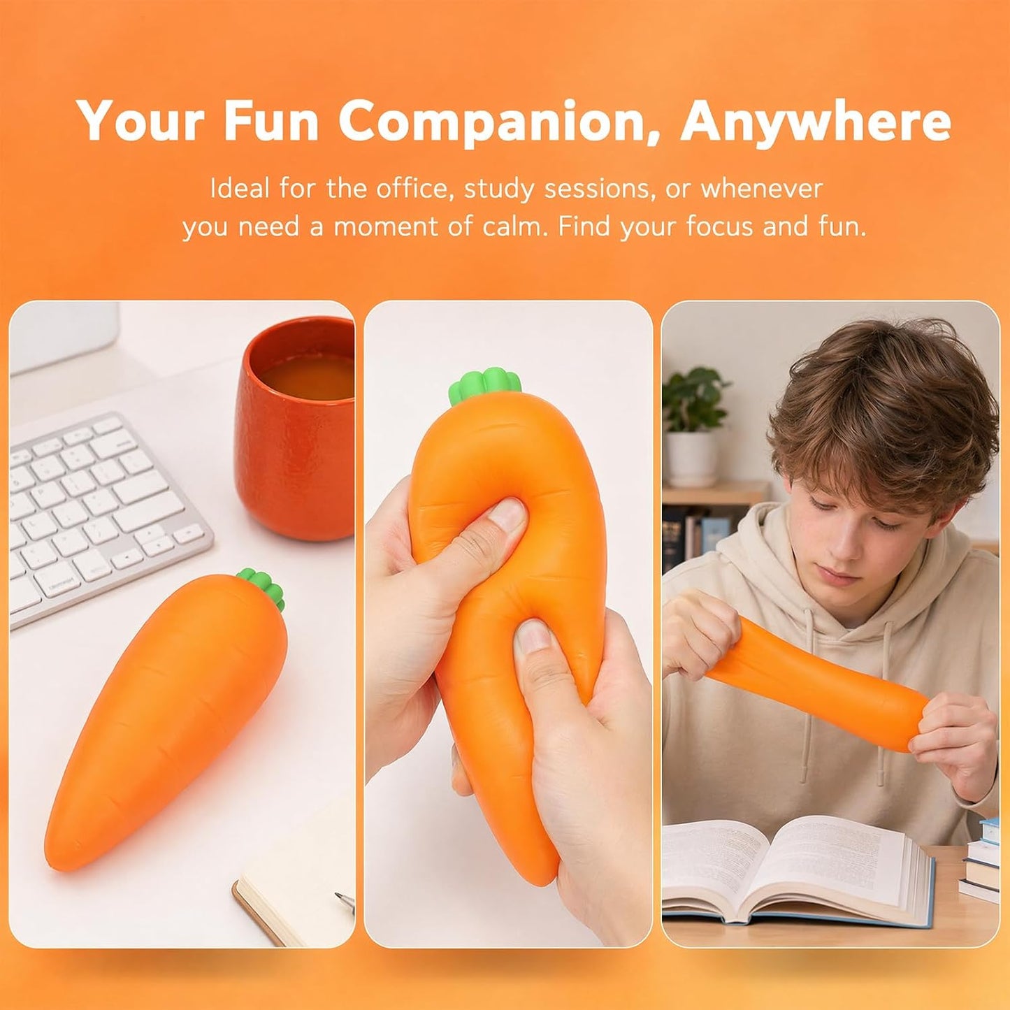 Carrot Squeeze Toys, Big Slow Rising Stress Ball Squeeze Toy, Stress and Anxiety, Party Favor, Desktop Decoration