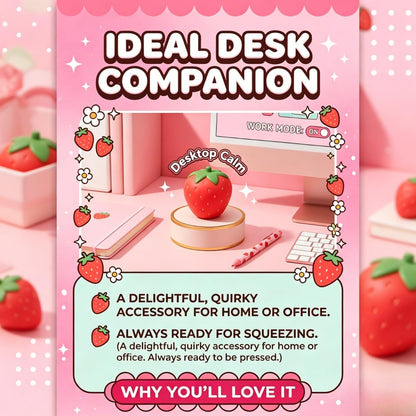 8in Giant Strawberry Squishy, Jumbo Big Cute Realistic Strawberry Stress Ball Soft Squishys Slow Rising Stress Ball for Anxiety Stress Party Favors (Giant Strawberry)