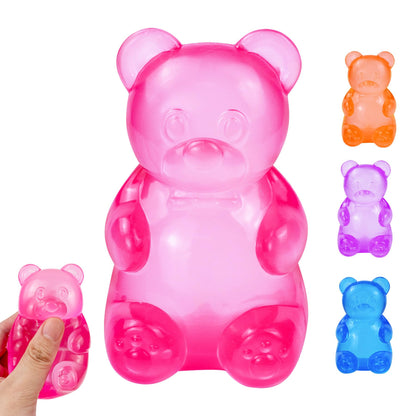 Gummy Bear Squishy, Stress Bear Taba Squishy, Taba Squishy Toys for Kids, Stress Balls Valentines Day Gifts Birthday Gifts Party Favors-Rosy