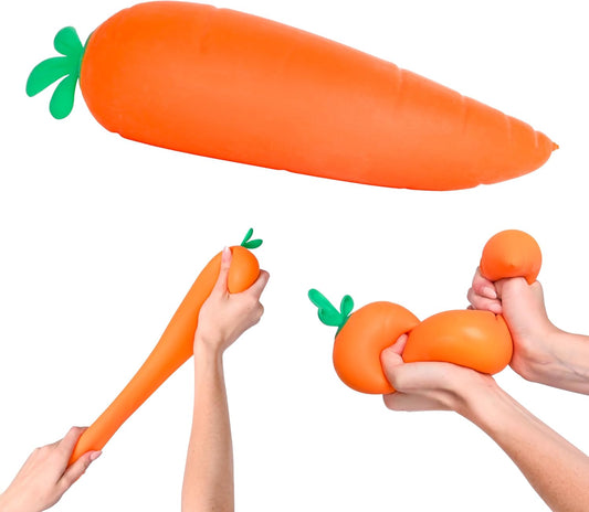 Squishy Carrot – Jumbo 11.5 Inch Squishy Vegetable | Giant Stress Relief Toy | Fidget Sensory Food Fun for Kids, Teens & Adults