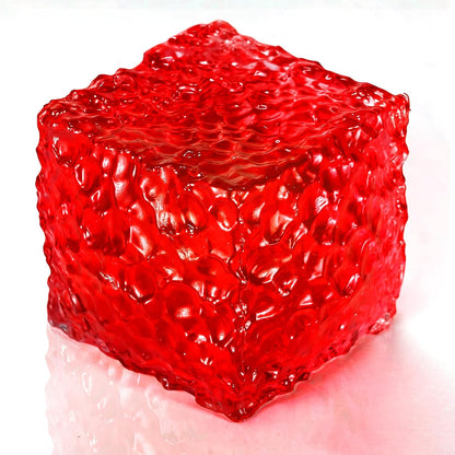 Honeycomb Ice Cube Squishy – Textured Stress Relief Cube, Soft Sensory Fidget for Anxiety Relief & Focus, Portable Red Ice Cube Squeeze for Adults, Office & Desk Calming (Red)