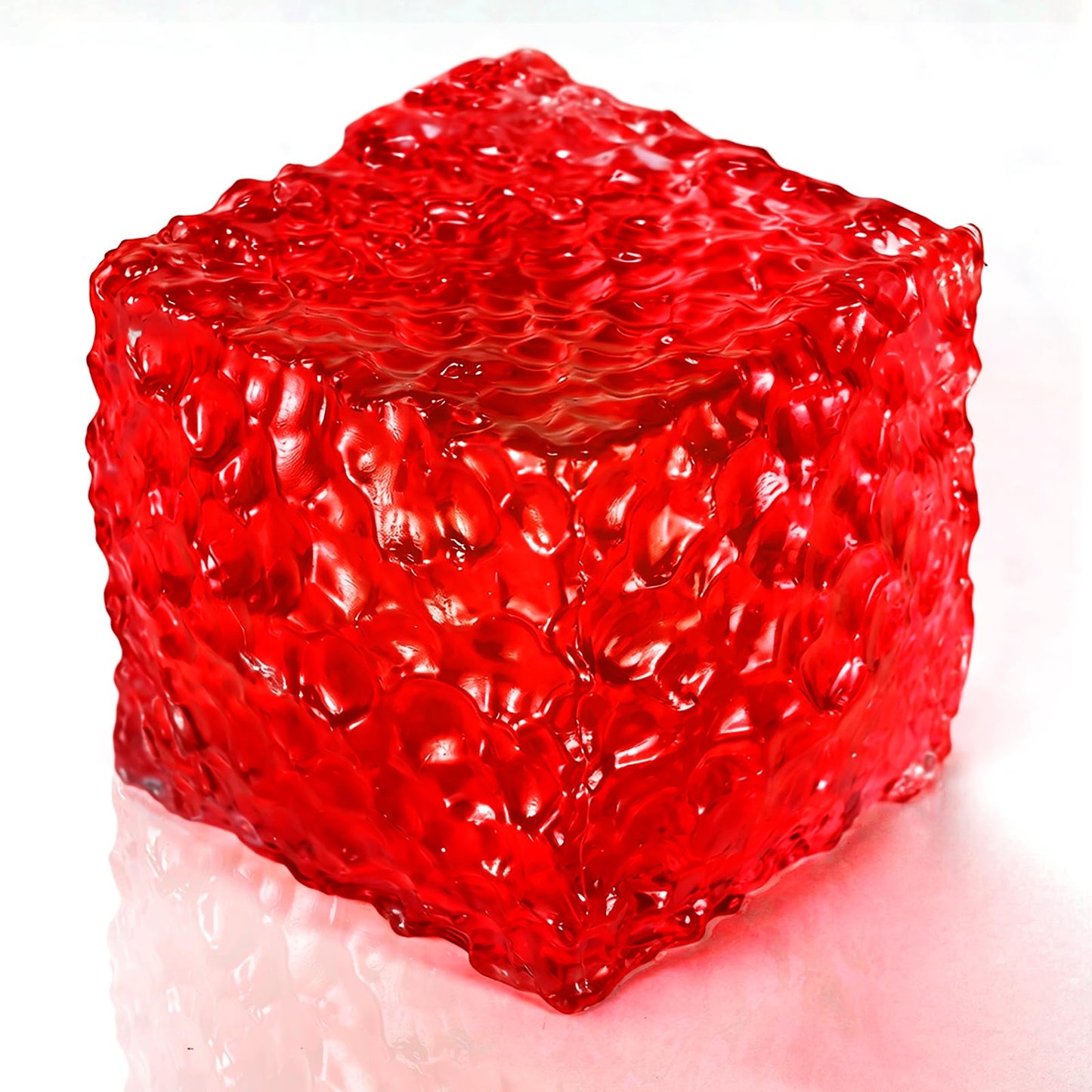 Honeycomb Ice Cube Squishy – Textured Stress Relief Cube, Soft Sensory Fidget for Anxiety Relief & Focus, Portable Red Ice Cube Squeeze for Adults, Office & Desk Calming (Red)