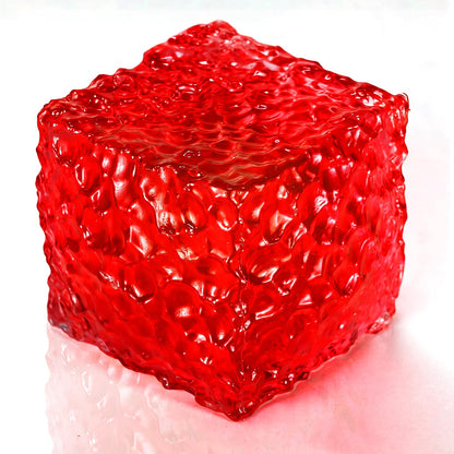 Honeycomb Ice Cube Squishy – Textured Stress Relief Cube, Soft Sensory Fidget for Anxiety Relief & Focus, Portable Red Ice Cube Squeeze for Adults, Office & Desk Calming (Red)