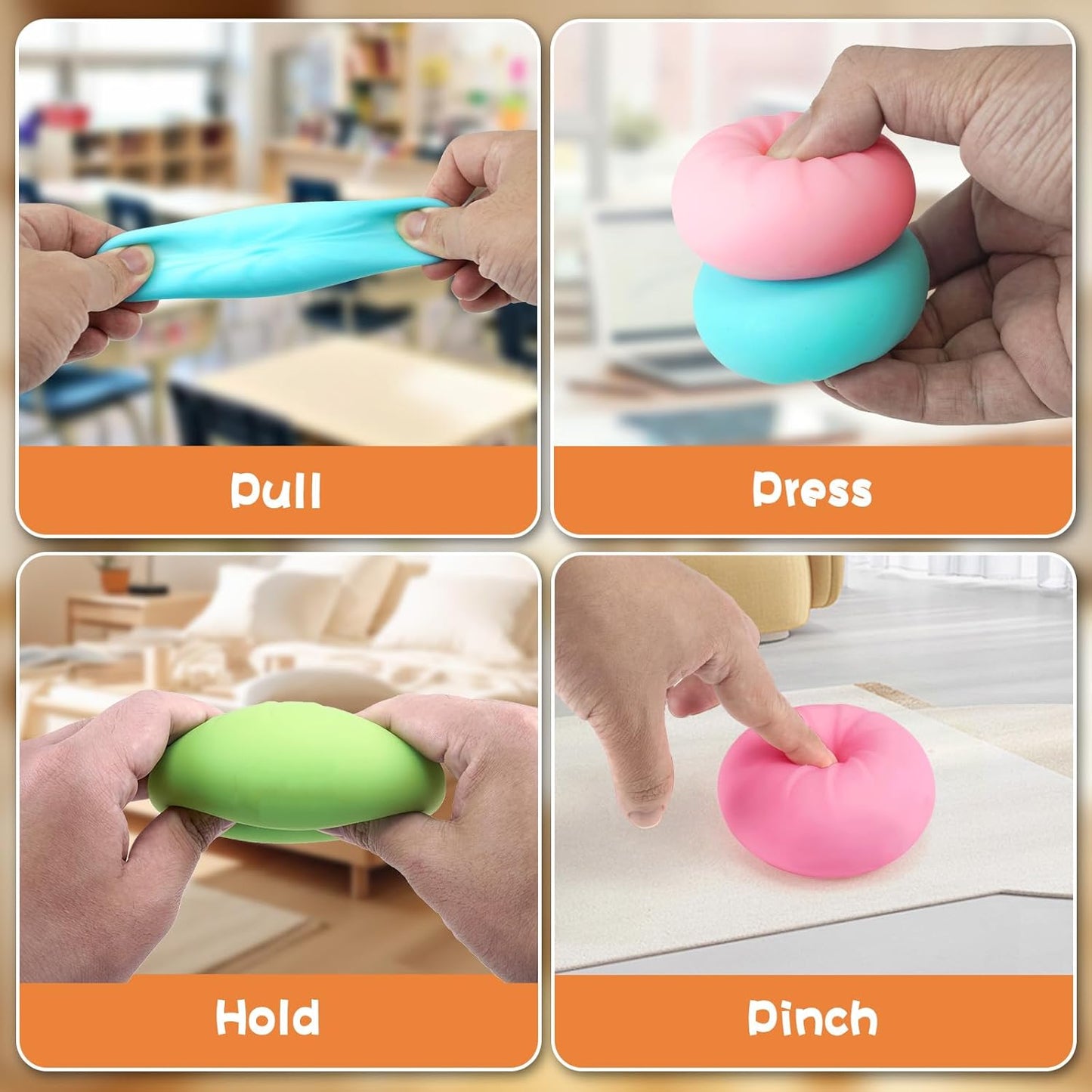 4PCS Dumplings Squishy, 2.56in Squishy Dumpling Mystery Steamer, Fidget Toys Adults & Teens, Sensory Stress Ball Squeeze Toys for Stress Relief, with Food Steamer Stretchy, Desk Toys, Classroom Prizes