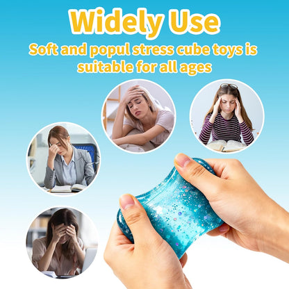 Stress Balls Fidget Toys, Stress Cube Slow Rising, Square Shape Squeeze Toys for Adults, Classroom Prizes, Christmas, Party Favors, Stocking Stuffers