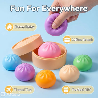 6 Pack Surprise Box, 6 Color Squeeze Fidget Toys, Soft TPR Stress Relief Squishies, Prizes Birthday Party Favors for Adults
