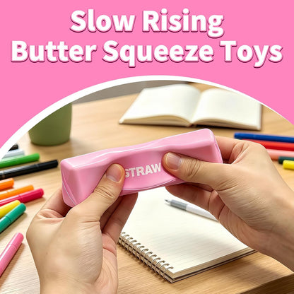 2Pcs Butter Squishies Fidget, Butter Squeeze Toys, Super Soft Butter-Shaped Slow Rising Squeeze, Ideal for Birthday Gifts, Party Favors, Easter Basket Stuffers