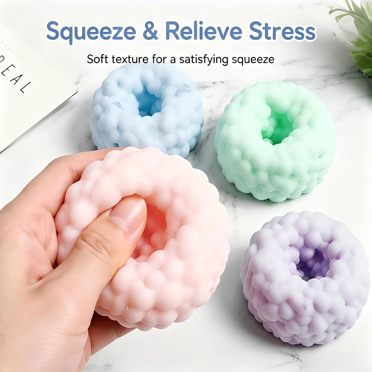 2Pcs Crunchy Noisy Squishies Stress Balls, Ice Skin Crunchy Squishies Balls Fidget Toys, Adults Relieve Anxiety Squeeze Toys, Suitable for Halloween, Christmas, Party Supplies Stress Balls (2)