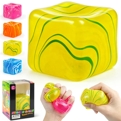 Swirl Cube Squishy, 2.2in Fidget Toys Squishy Stress Cube Slow Rising for Adults Kids, Anxiety Relief, Small Squishy Toys for Classroom Prizes, Birthday Gifts, Party Favors (Blue)