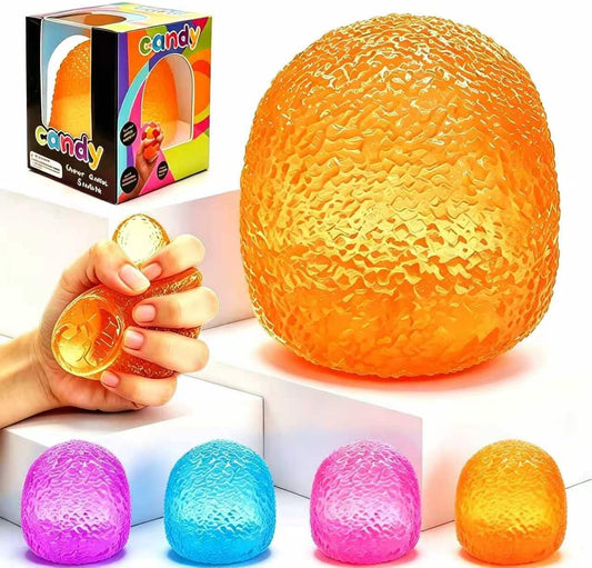 Stress Balls-Gumdrop Squishies Toys, Super Solid Squeeze Ball (Orange) | Sensory for Stress Relief Toys, Birthday, Halloween Party Favors