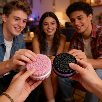 Gytera Sticky Cookie Squishies Fidget Toys Adults, Squeeze Toys Fidget Toys for Autism, Stress Balls for Adults Fidgets Birthday Easter Basket Stuffers(2 Pack Pink Black)