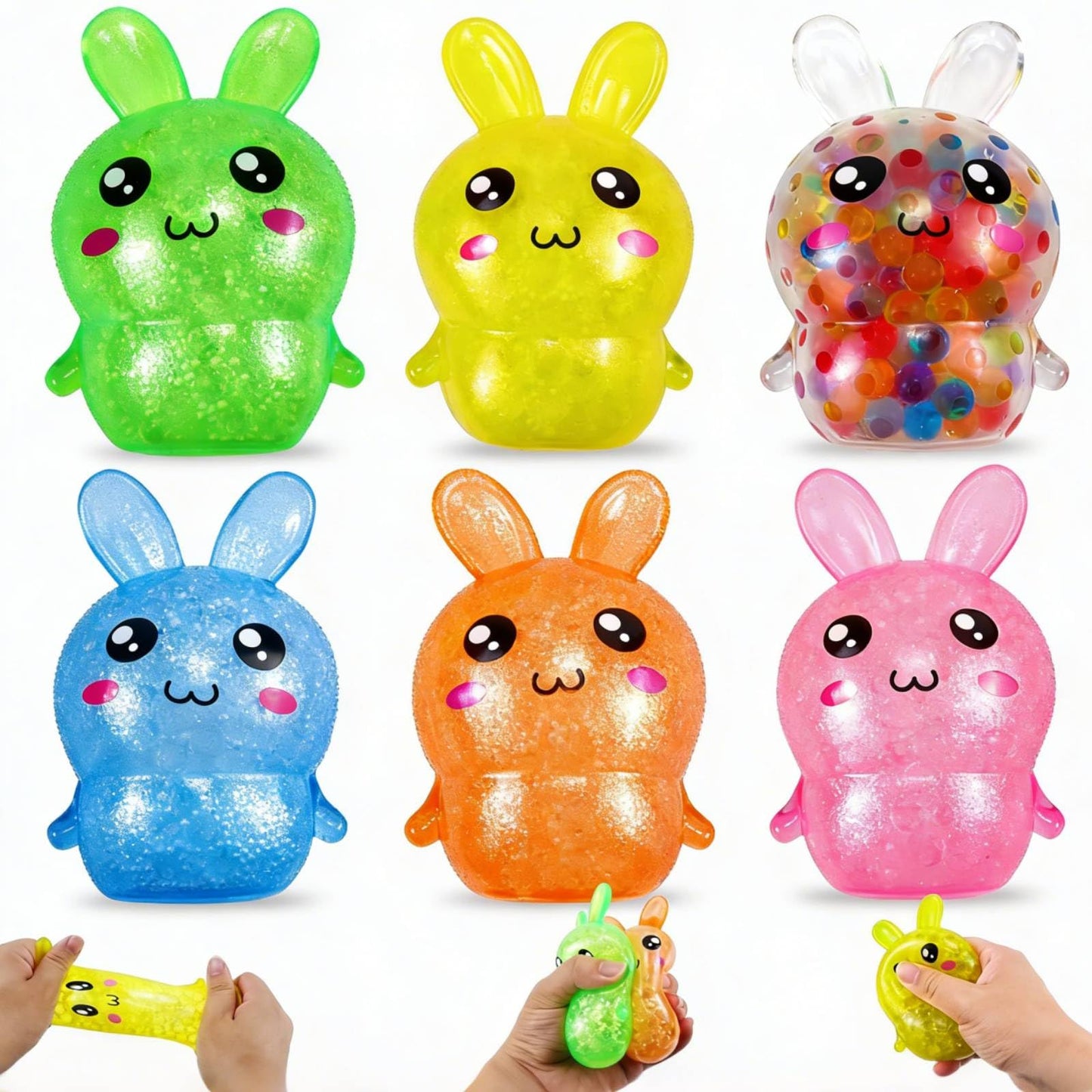 6PCS Dumpling Squishies, Dumpling Squishy with Smile, Stress Relief Anxiety Squeeze Toys with Food Steamer, for Birthday Gifts, Party Favors, Classroom Prizes, Easter Basket Stuffers