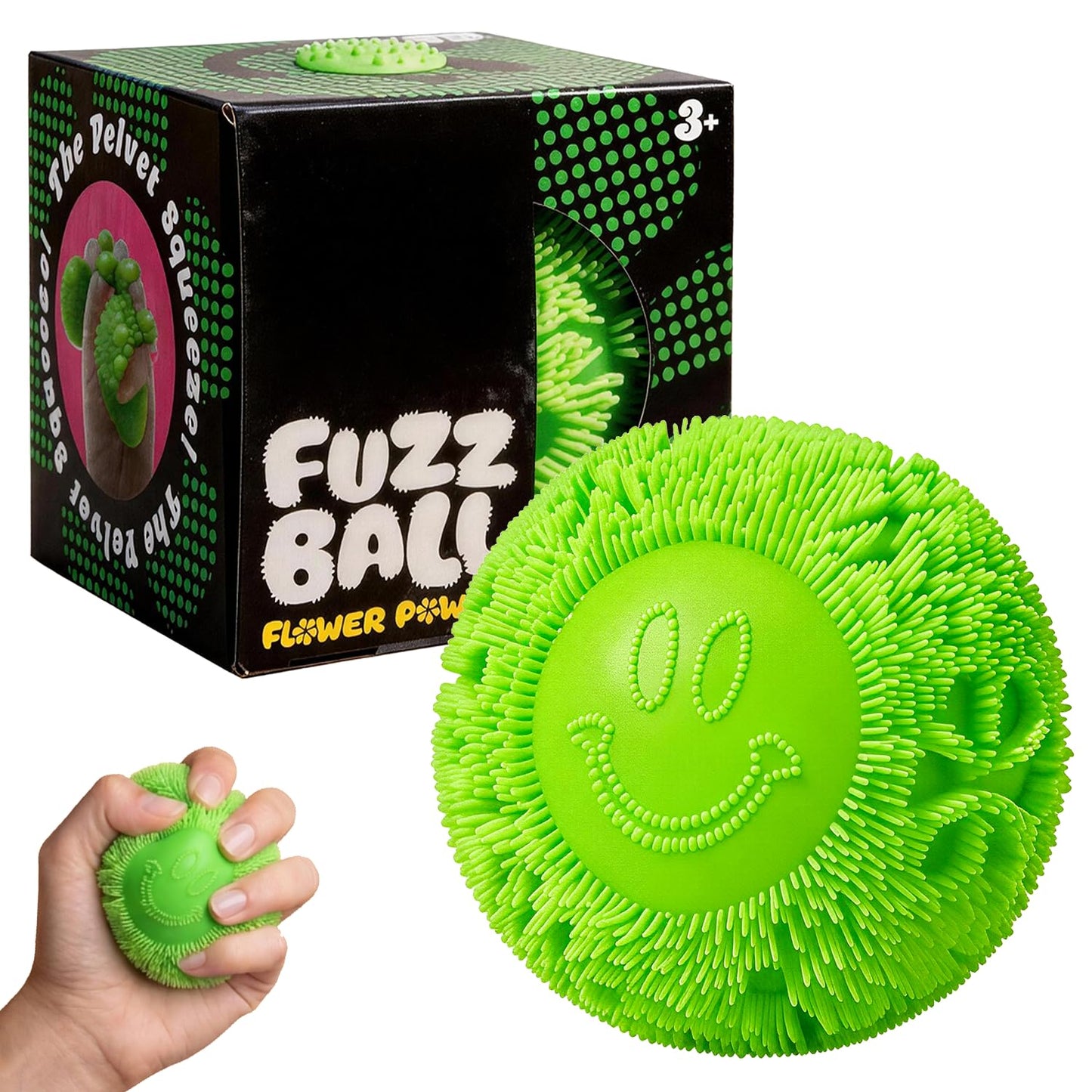 Fuzz Ball Squishy Stress Ball Slow Rising Memory Foam Fidget Squishy Fuzz Balls Adults Anxiety Stress Relief Toys - Blue
