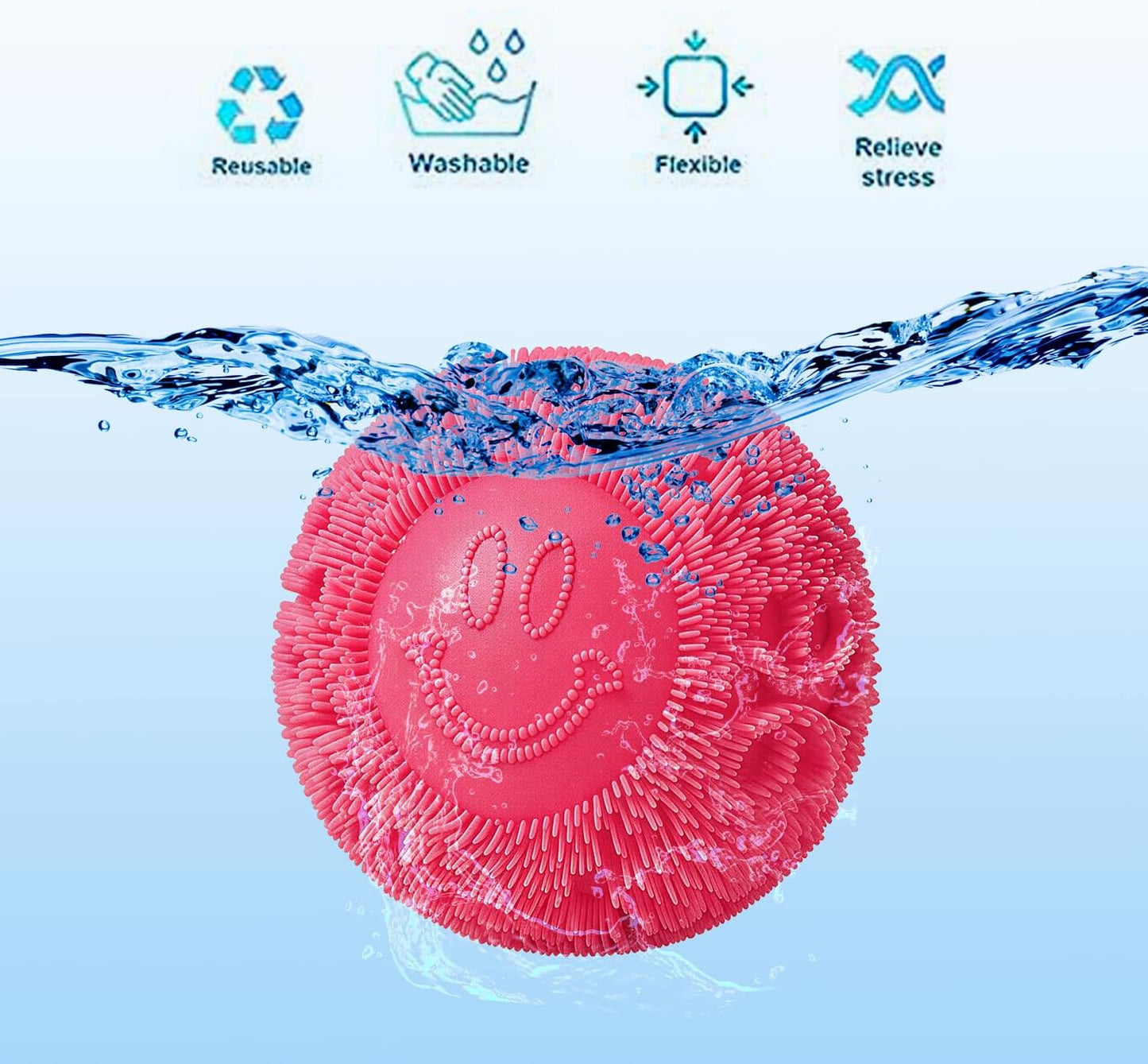Fuzz Ball Squishy Stress Ball Slow Rising Memory Foam Fidget Squishy Fuzz Balls Adults Anxiety Stress Relief Toys - Blue
