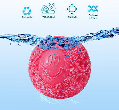 Fuzz Ball Squishy Stress Ball Slow Rising Memory Foam Fidget Squishy Fuzz Balls Adults Anxiety Stress Relief Toys - Blue