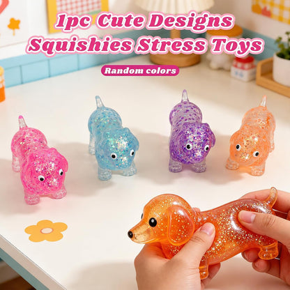 4Pcs Dachshund Squishy, Slow Rising Squishy, Soft Squeeze Stress Relief, Sensory Toys for Teenages with Autism, Ideal for Birthday Gifts, Party Favors, Prizes for Classroom
