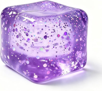 Stress Balls Fidget Toys, Stress Cube Slow Rising, Square Shape Squeeze Toys for Adults, Classroom Prizes, Christmas, Party Favors, Stocking Stuffers (Purple)