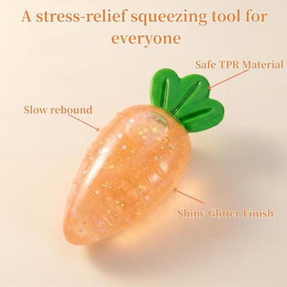 Carrot Sensory Fidget Toys, Stress Balls for Adults Slow Rise Squishy Sugar Ball, Party Favors Stress Relief Toy for Office, School, Travel, Easter Basket Stuffers