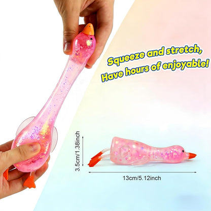 4pc Glitter Ducks, Fidget Toys Stress Balls, Stress Relief Sensory Toys, Bulk Party Supplies & Easter Gifts