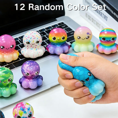 24Pcs Colorful Dumpling Stress Balls Fidget Toys Adults, Random Surprise Squishies - Small Size, Squeeze Dough Ball Hand Toys, Bun with Food Steamer Stretchy, for Easter Basket Stuffers