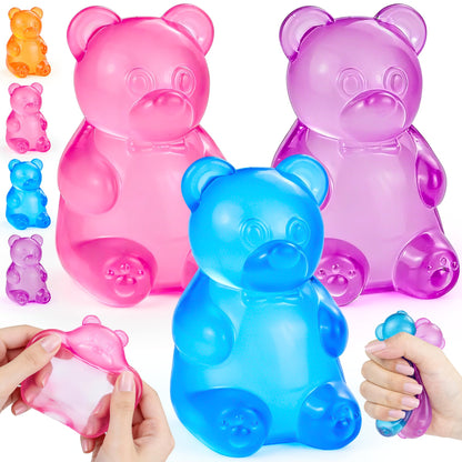 Gummy Bear Squishyies Fidget,Color Maltose Filled Squeeze Toys Slow Rising Squishy Stress Balls Adults Kids Party Favors,Classroom Prizes(Blue)