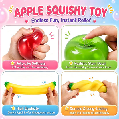 Jumbo Banana Squishies, Banana Apples Squishies Stress Relief Fidget Toy | 45x7cm jumbo, soft rubber, non-sticky, silent squeeze, party birthday gifts