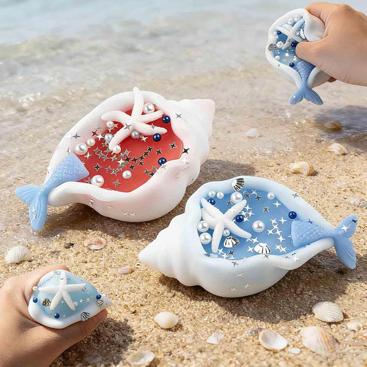 Gytera Ocean Seashell Conch Squishies Fidget Toys Adults, Conch Squeeze Toys for Autism, Squishies for Stress Relief Squishies Toys