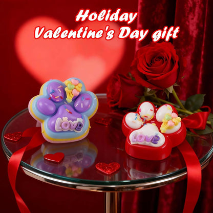Gytera 2pcs Valentines Love Cat Paw Squishies Squeeze Toys, Fidget Sensory Toys for Kids with Autism Party Favors for Kids Valentines Day Gifts for Him Her