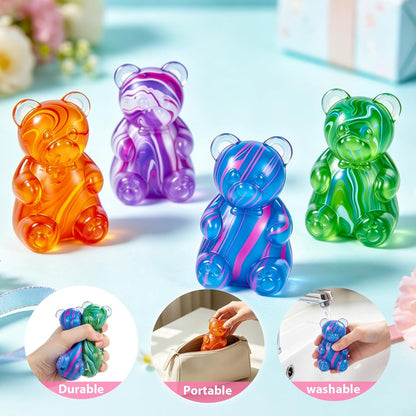 Gummy Bear Squishyies Fidget,Color Maltose Filled Squeeze Toys Slow Rising Squishy Stress Balls Adults Kids Party Favors,Classroom Prizes(Blue)