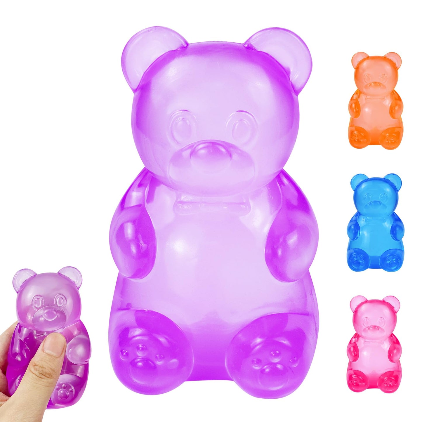Gummy Bear Squishy, Stress Bear Taba Squishy, Taba Squishy Toys for Kids, Stress Balls Valentines Day Gifts Birthday Gifts Party Favors-Rosy